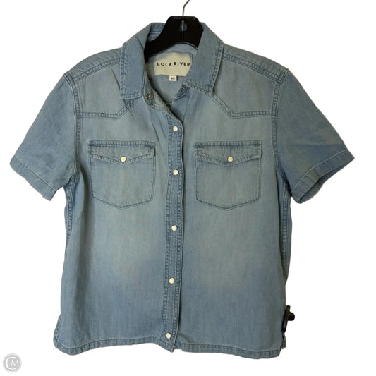 Top Short Sleeve By Lola River In Blue Denim, Size: Xs