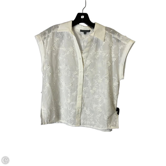 Top Short Sleeve By Adrianna Papell In White, Size: Xs