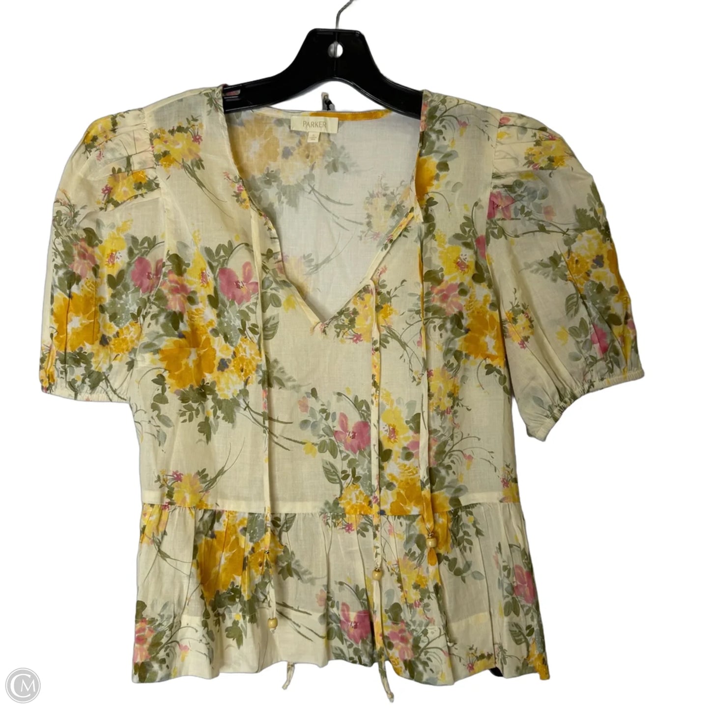 Top Short Sleeve By Parker In Cream, Size: S
