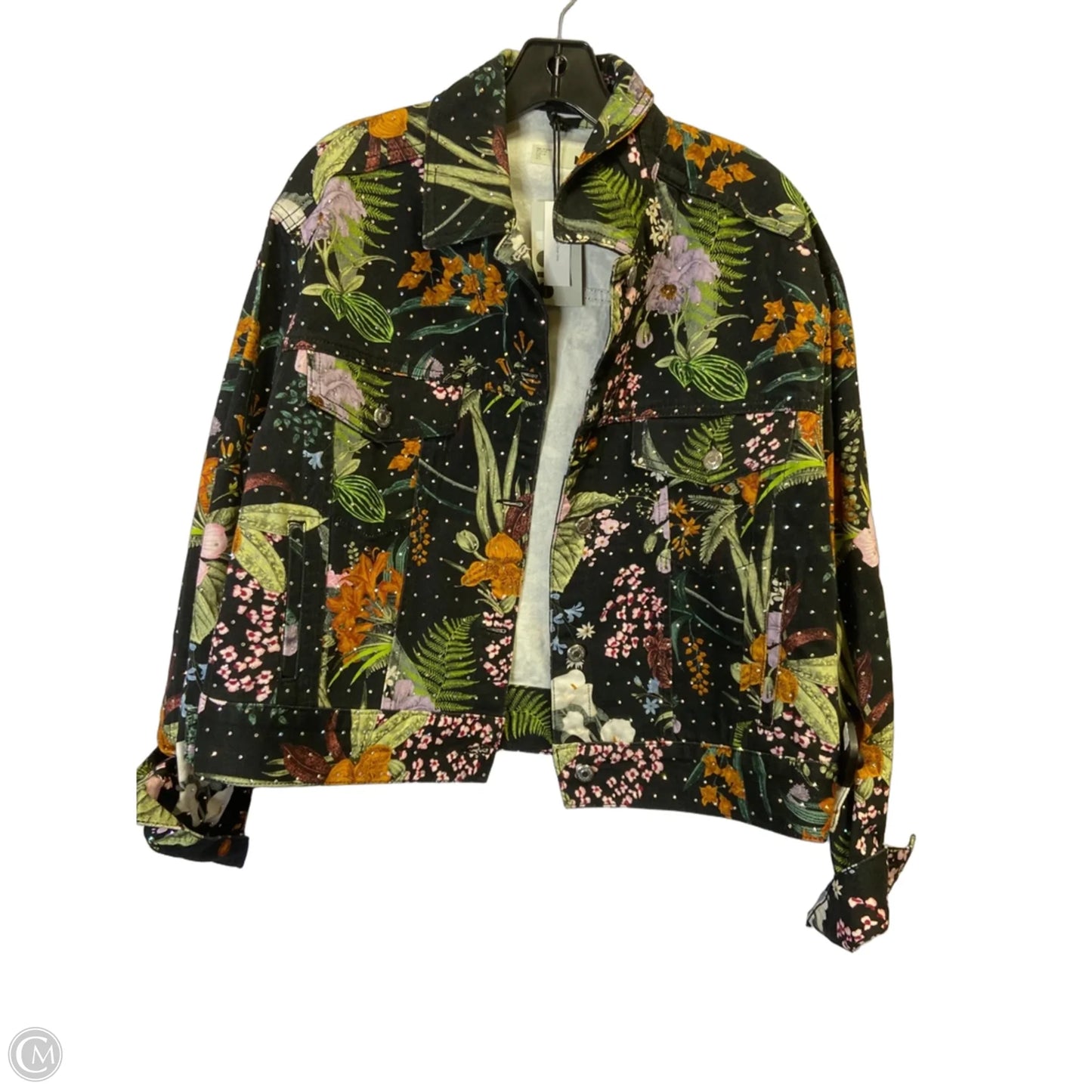 Jacket Denim By Top Shop In Black Denim, Size: 8