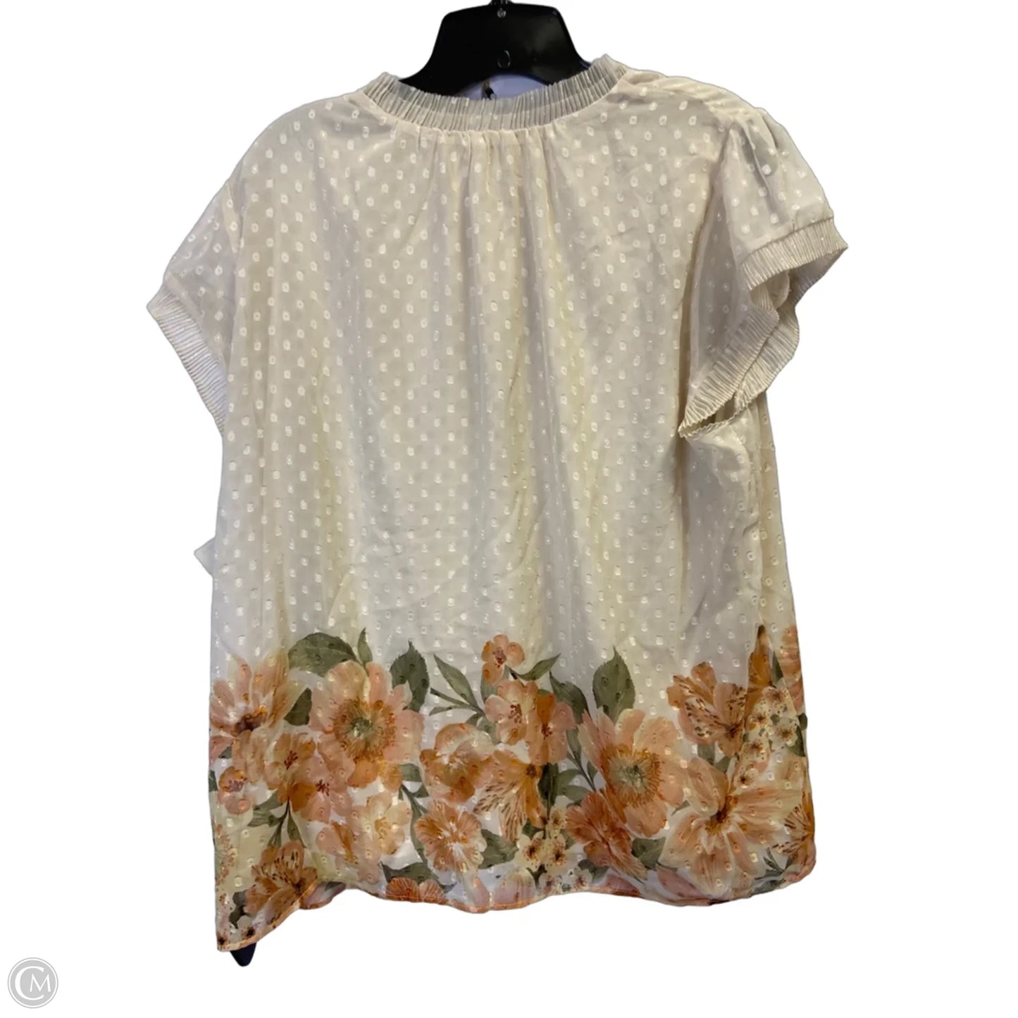 Blouse Short Sleeve By Dr2 In Floral Print, Size: Xxl