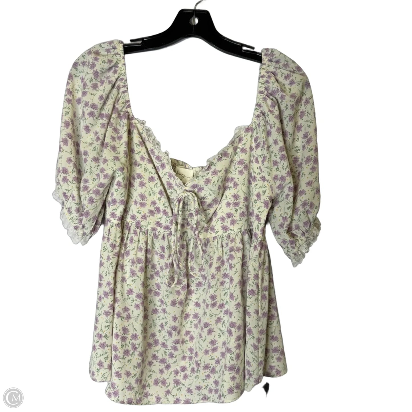 Blouse Short Sleeve By Clothes Mentor In Purple, Size: L