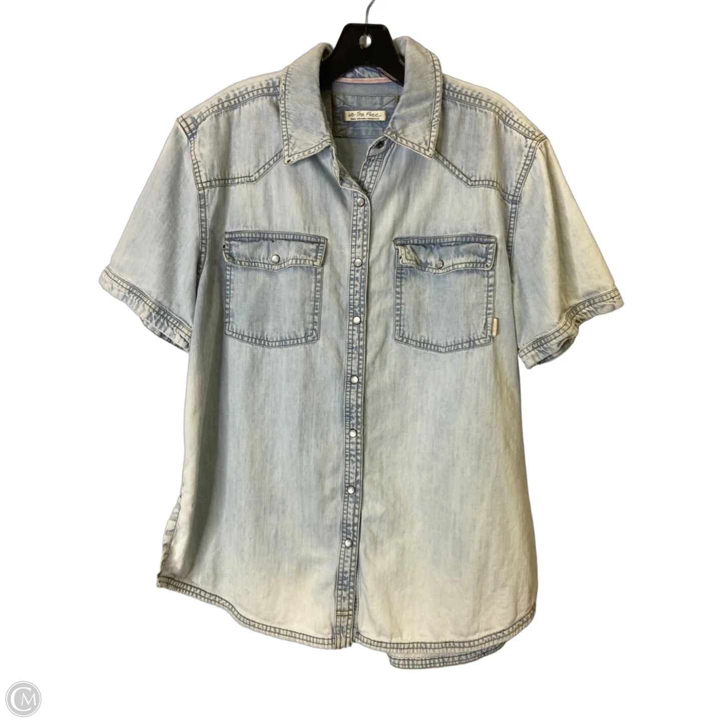 Top Short Sleeve By We The Free In Blue Denim, Size: S