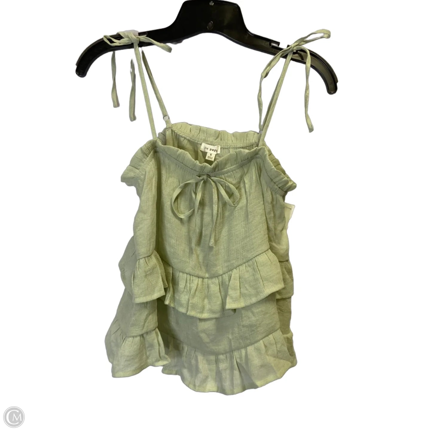 Top Sleeveless By Blu Pepper In Green, Size: S