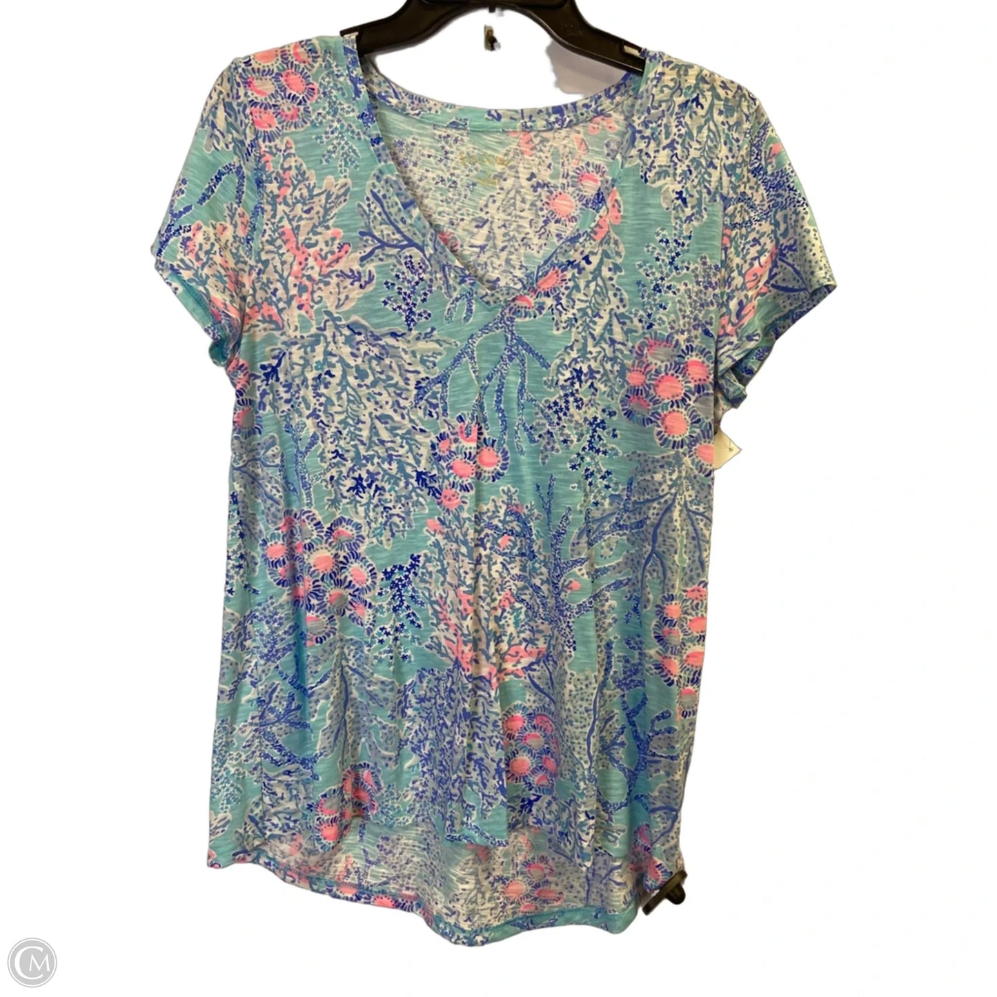 Top Short Sleeve By Cmb In Blue, Size: S