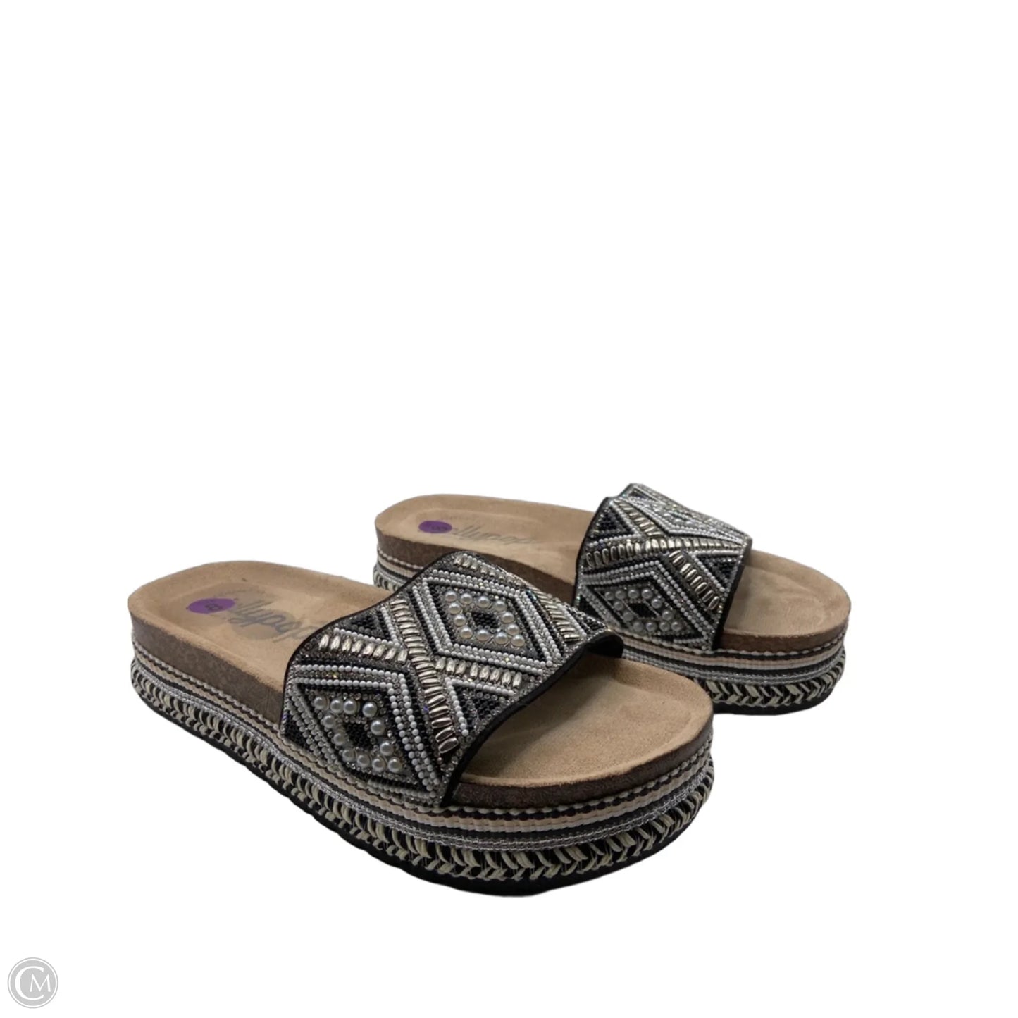 Sandals Heels Platform By Jelly Pop In Black, Size: 8