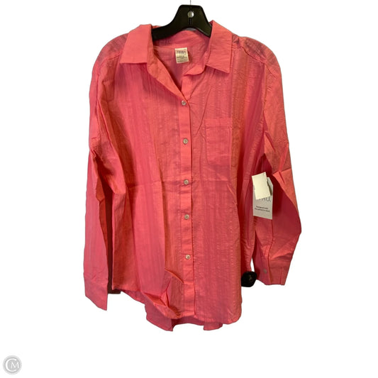 Top Long Sleeve By Time And Tru In Pink, Size: S