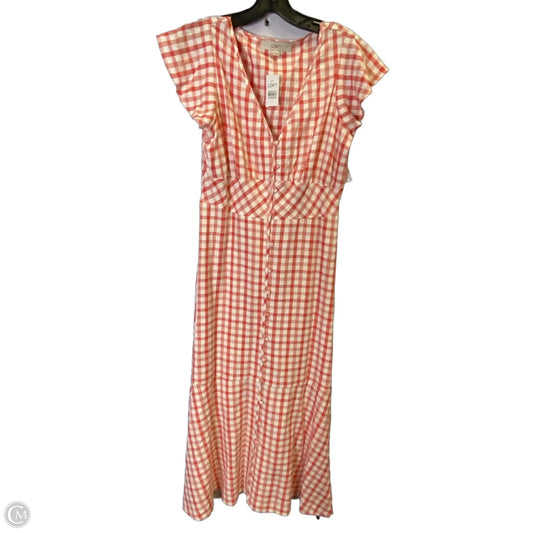 Dress Casual Midi By Loft In Red, Size: 4