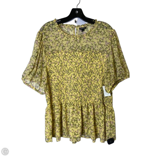 Top Short Sleeve By Torrid In Yellow, Size: 2x