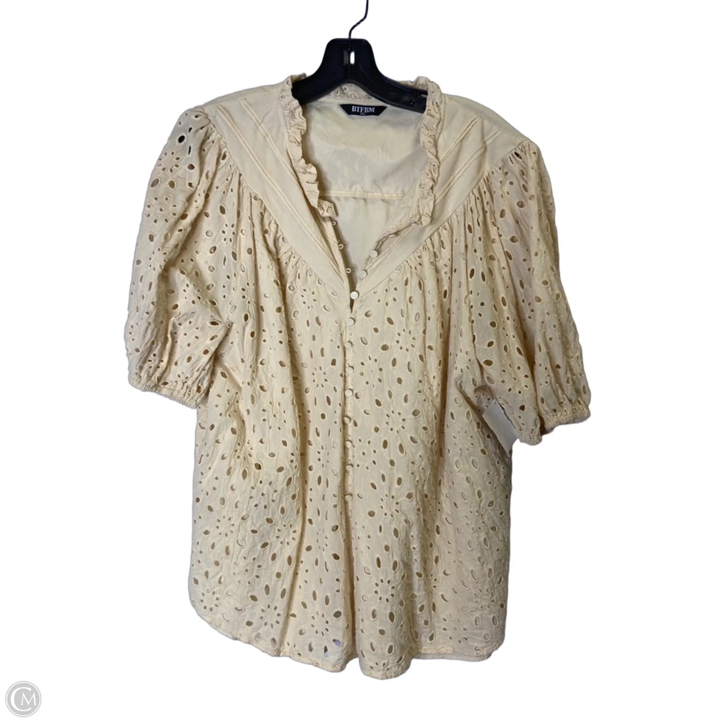 Top Short Sleeve By Btfbm In Cream, Size: Xxl