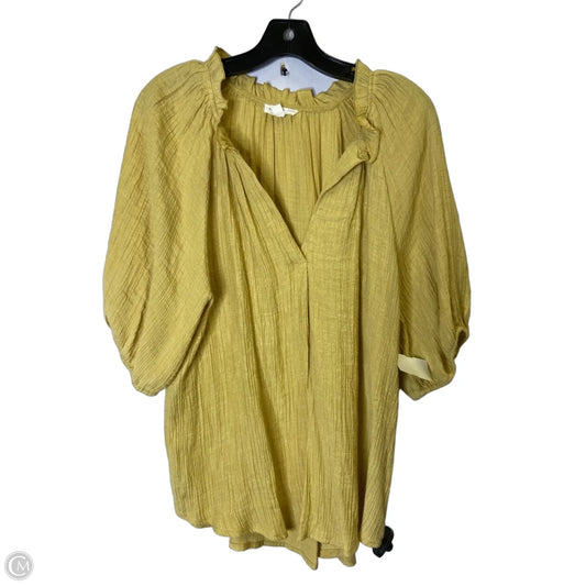 Top Short Sleeve By Blu Pepper In Yellow, Size: L