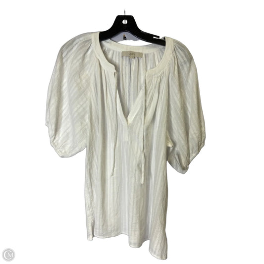 Top Short Sleeve By Loft In Ivory, Size: L