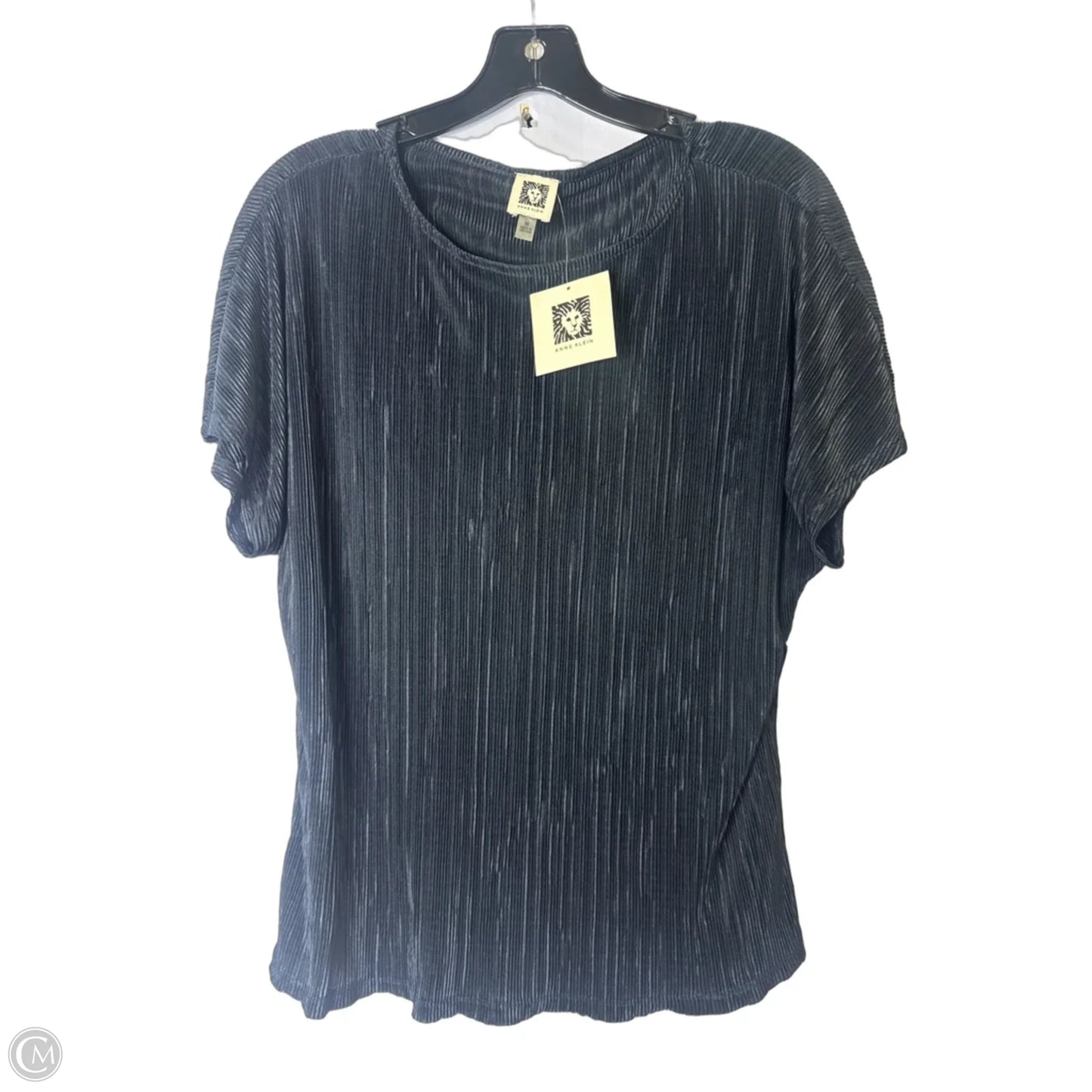 Blouse Short Sleeve By Anne Klein In Navy, Size: M