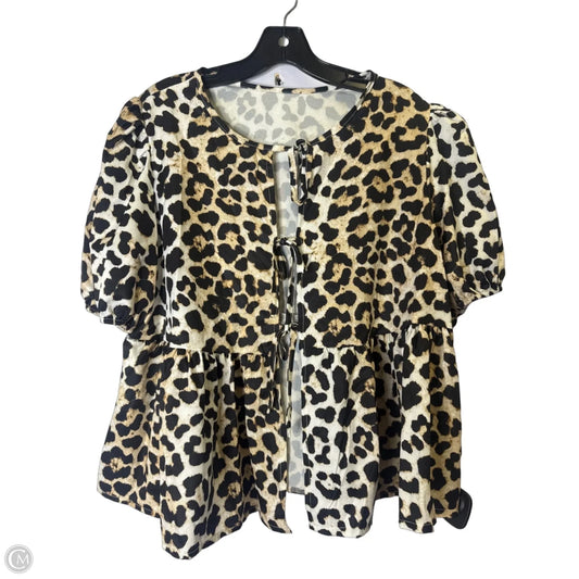 Blouse Short Sleeve By Shein In Animal Print, Size: 12