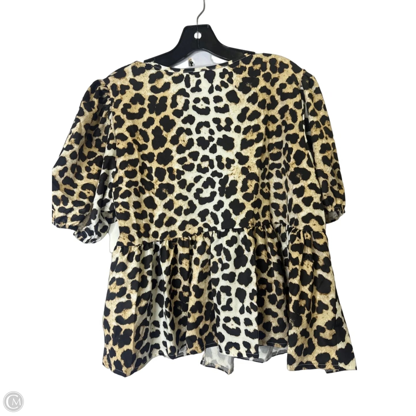 Blouse Short Sleeve By Shein In Animal Print, Size: 12