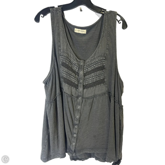 Top Sleeveless By Lucky Brand In Grey, Size: Xxl