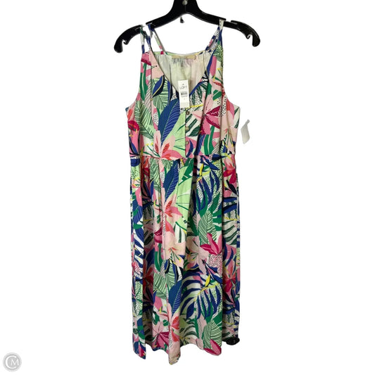 Dress Casual Midi By Loft In Multi-colored, Size: 4