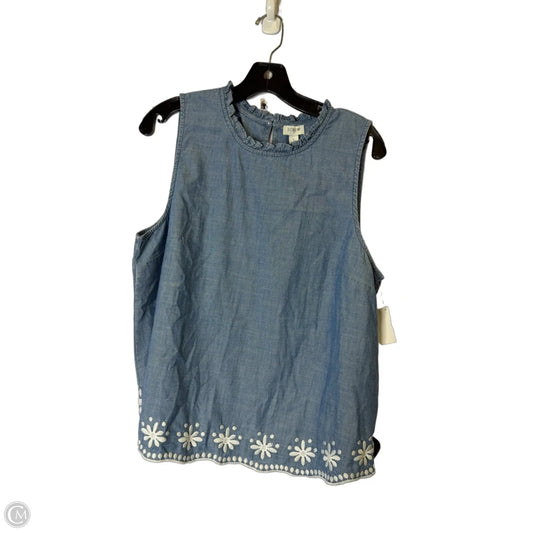 Top Sleeveless By J. Crew In Blue Denim, Size: L