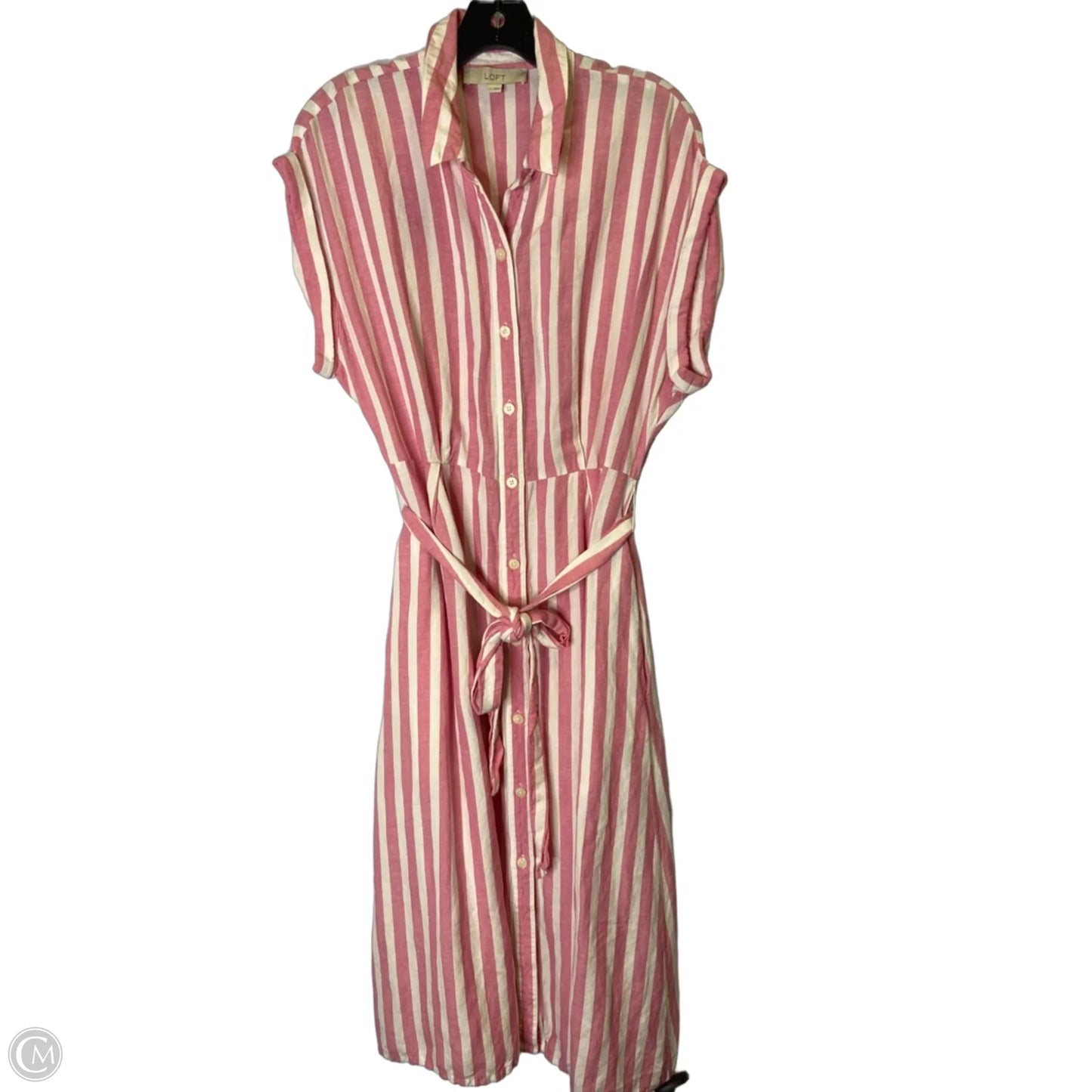 Dress Casual Midi By Loft In Pink, Size: 12