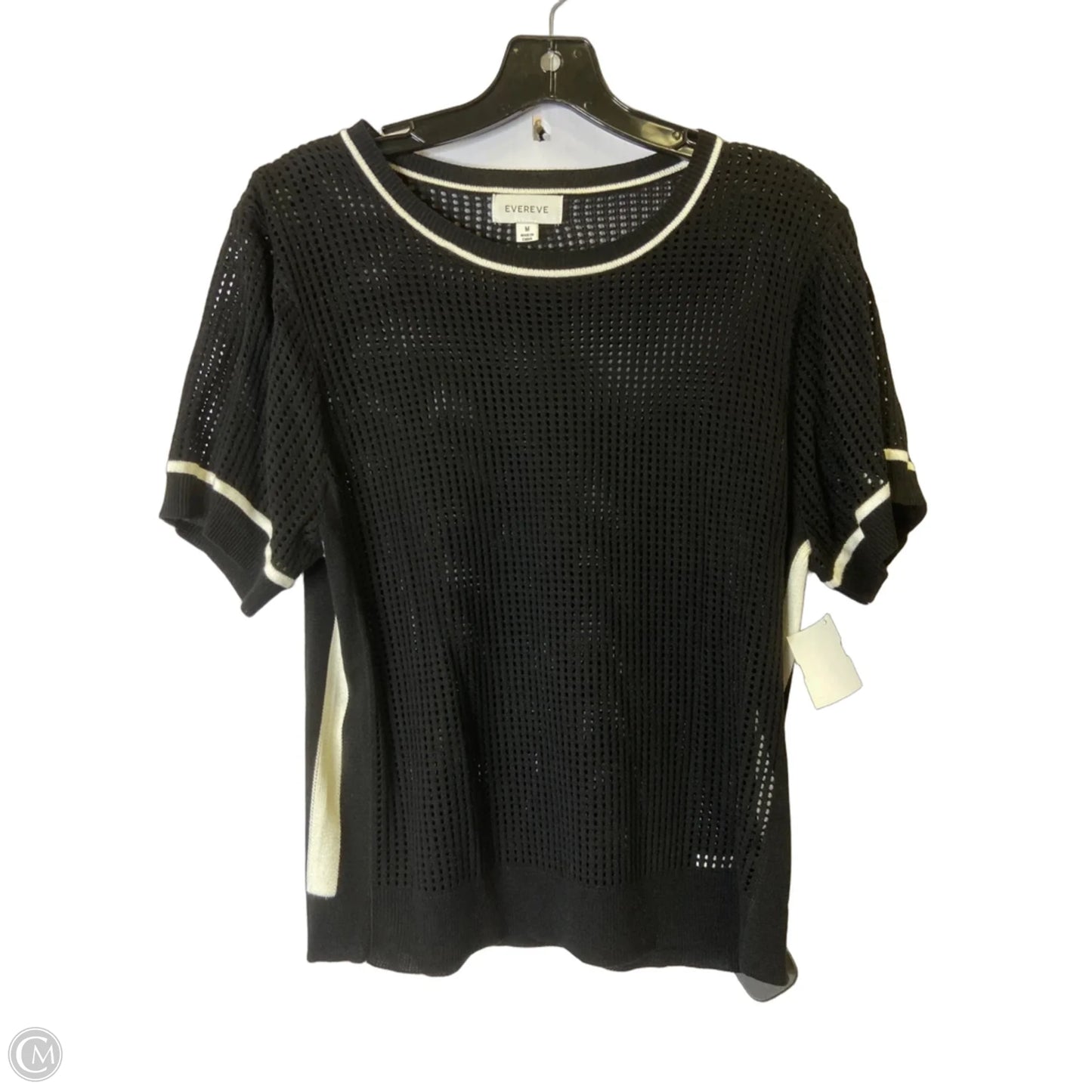 Top Short Sleeve By Evereve In Black, Size: M