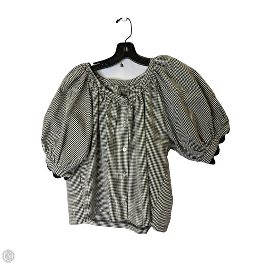 Blouse Short Sleeve By Clothes Mentor In Black, Size: M