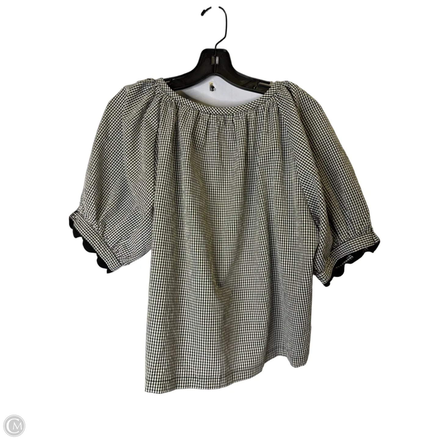 Blouse Short Sleeve By Clothes Mentor In Black, Size: M