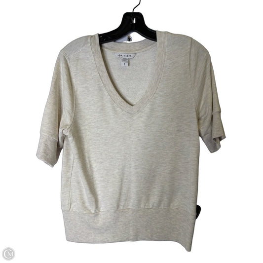 Top Short Sleeve By Athleta In Cream, Size: S