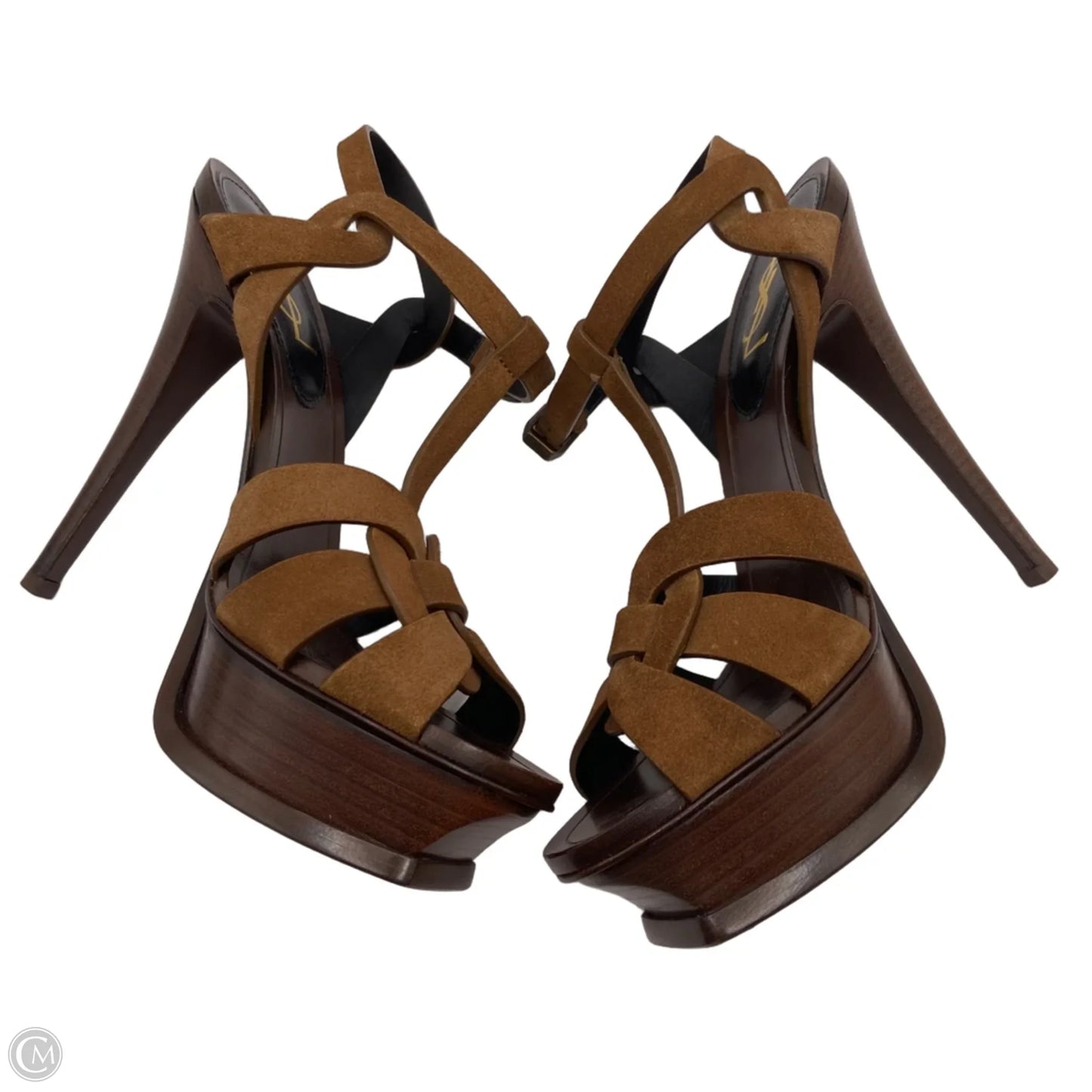 Shoes Luxury Designer By Yves Saint Laurent In Brown, Size: 7.5