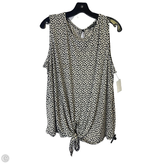 Top Sleeveless By Adrianna Papell In Black & White, Size: Xl