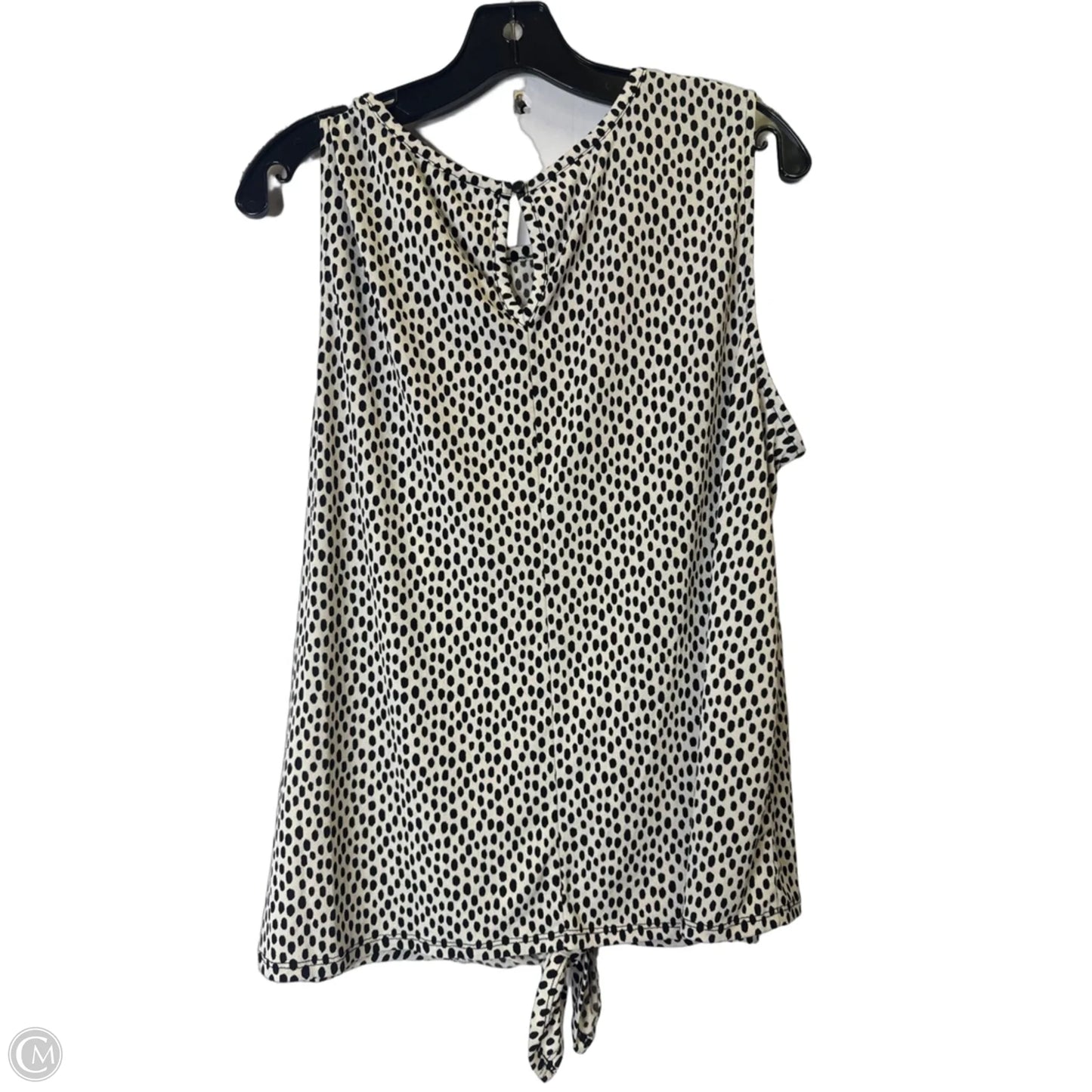 Top Sleeveless By Adrianna Papell In Black & White, Size: Xl