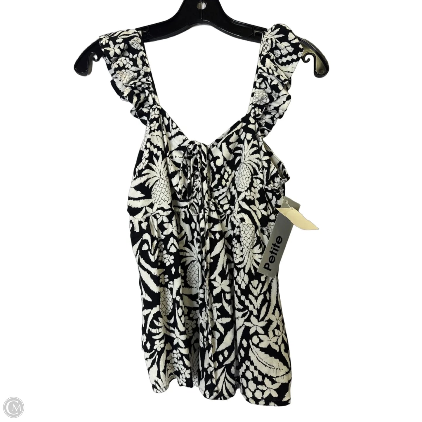 Top Sleeveless By Loft In Black & White, Size: Sp
