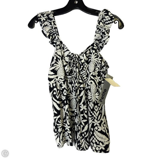 Top Sleeveless By Loft In Black & White, Size: Sp