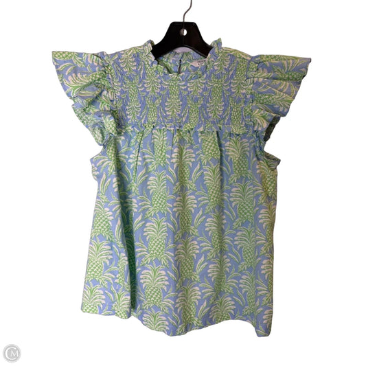Top Short Sleeve By Crown And Ivy In Blue & Green, Size: S