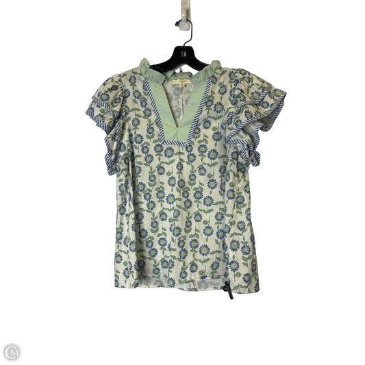 Top Short Sleeve By Entro In Blue & Green, Size: S
