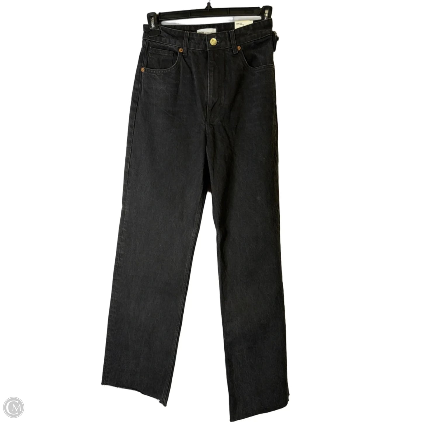 Jeans Straight By Zara In Black Denim, Size: 6