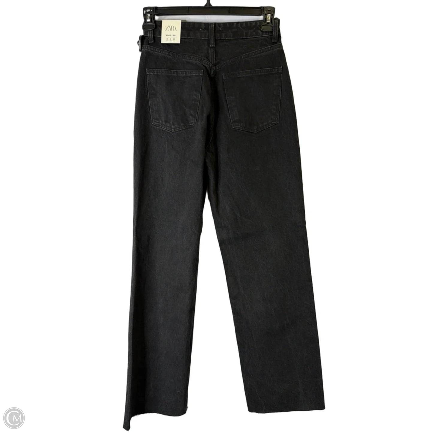 Jeans Straight By Zara In Black Denim, Size: 6