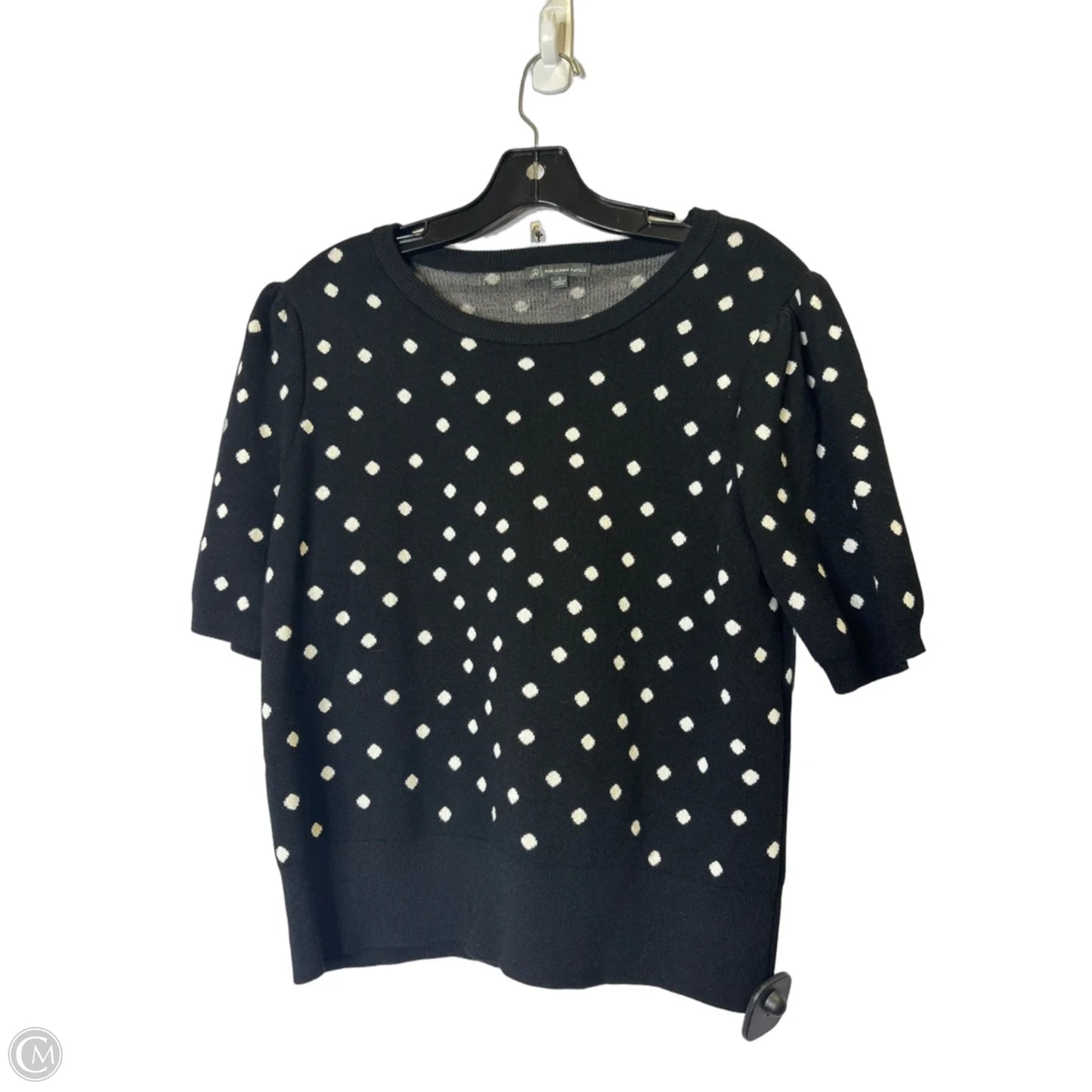 Sweater Short Sleeve By Adrianna Papell In Black, Size: L