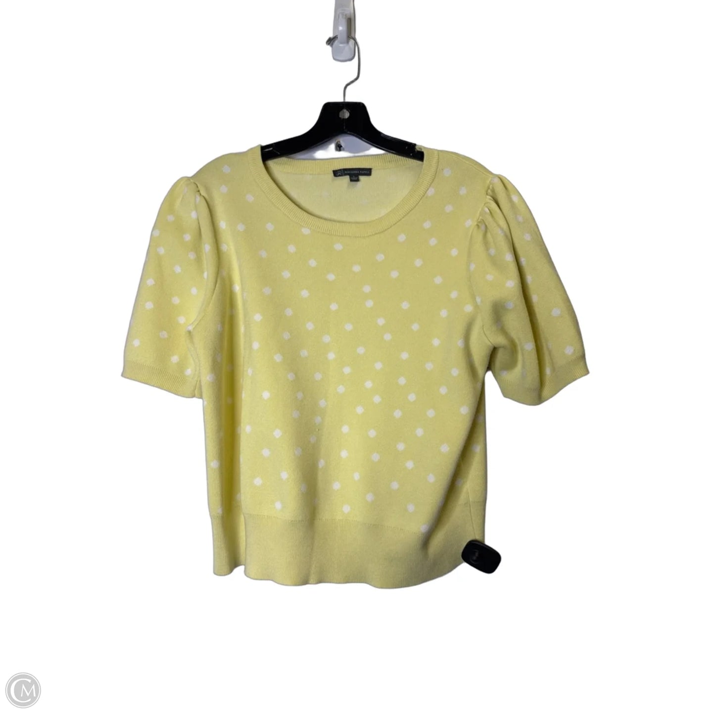 Sweater Short Sleeve By Adrianna Papell In Yellow, Size: L