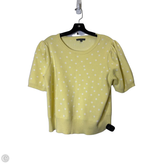 Sweater Short Sleeve By Adrianna Papell In Yellow, Size: L