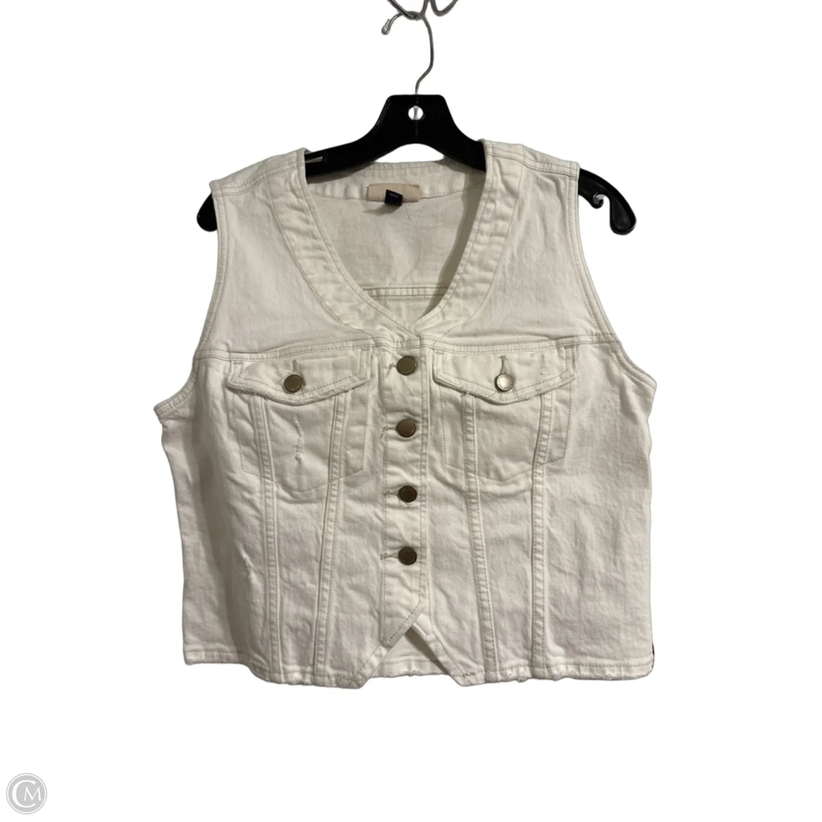 Vest Other By Universal Thread In White Denim, Size: M