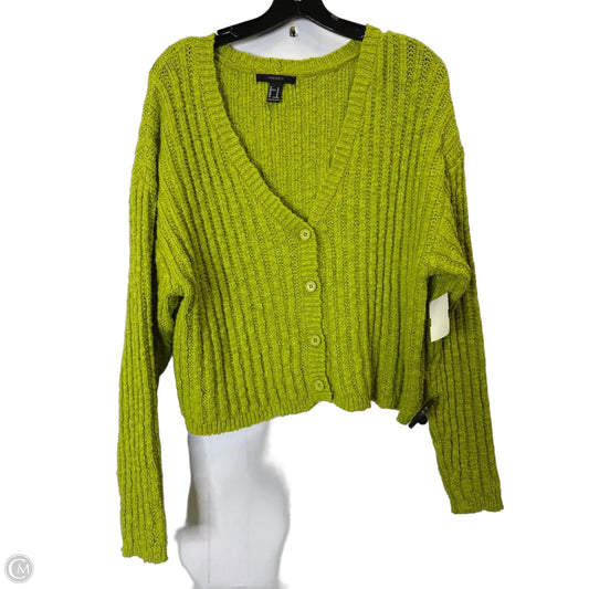 Sweater Cardigan By Forever 21 In Green, Size: M