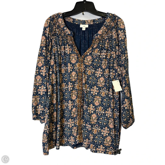 Top Long Sleeve By J. Jill In Navy, Size: Xl