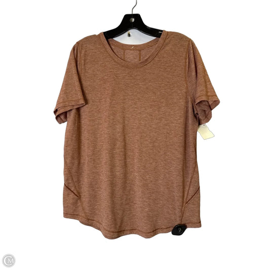 Athletic Top Short Sleeve By Lululemon In Orange, Size: M