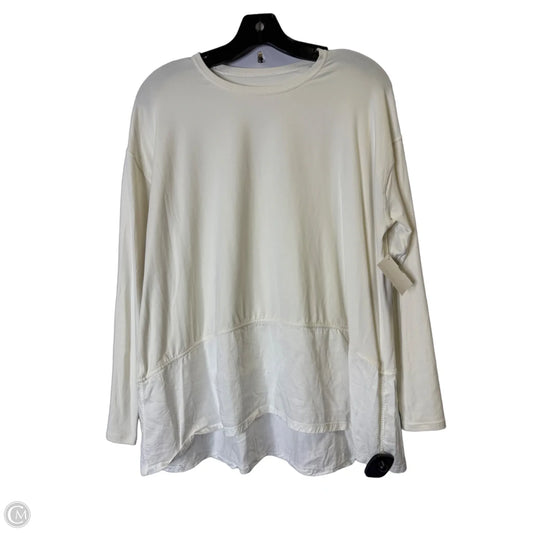 Athletic Top Long Sleeve Crewneck By Lululemon In White, Size: L