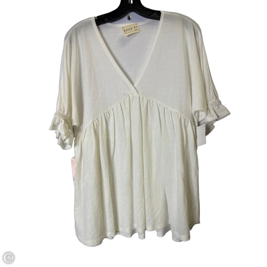 Top Short Sleeve By Dress Up In White, Size: S