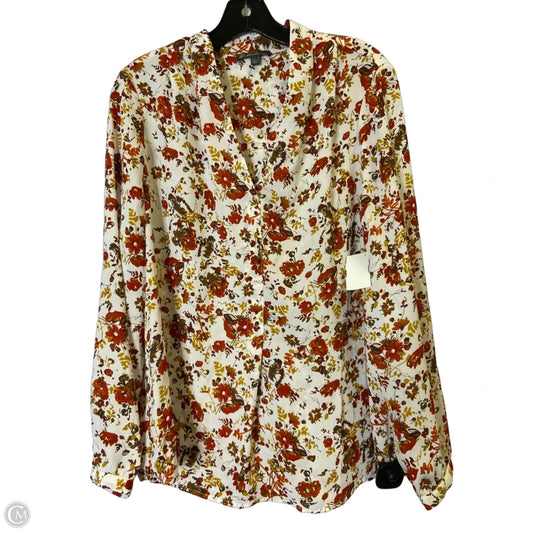 Blouse Long Sleeve By Adrianna Papell In Multi-colored, Size: L