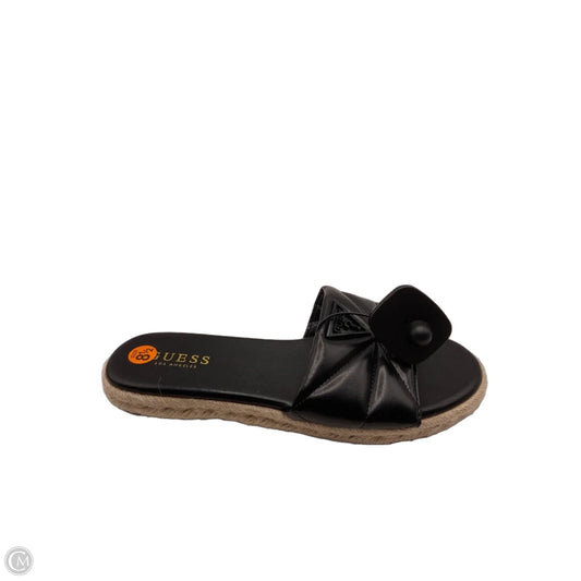 Sandals Flats By Guess In Black, Size: 8.5
