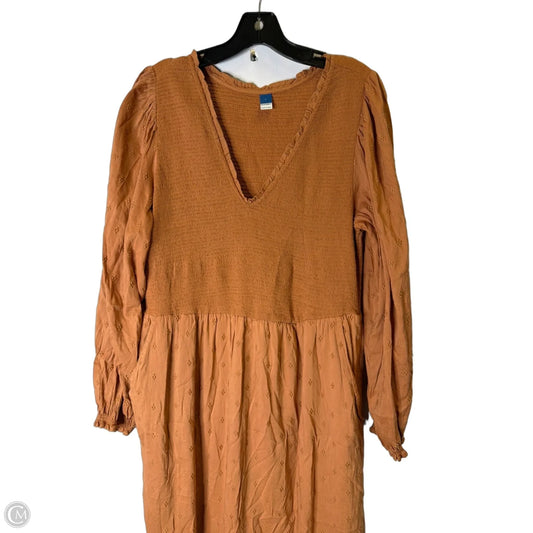 Dress Casual Midi By Old Navy In Orange, Size: L