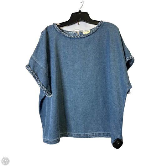 Top Short Sleeve By Bibi In Blue Denim, Size: Xl