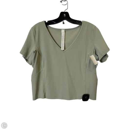 Athletic Top Short Sleeve By Lululemon In Green, Size: 14